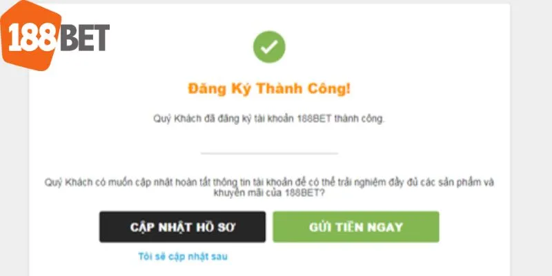 Nhập nội dung được yêu cầu để đăng ký 188bet