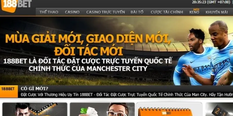 Vào website chính của 188bet